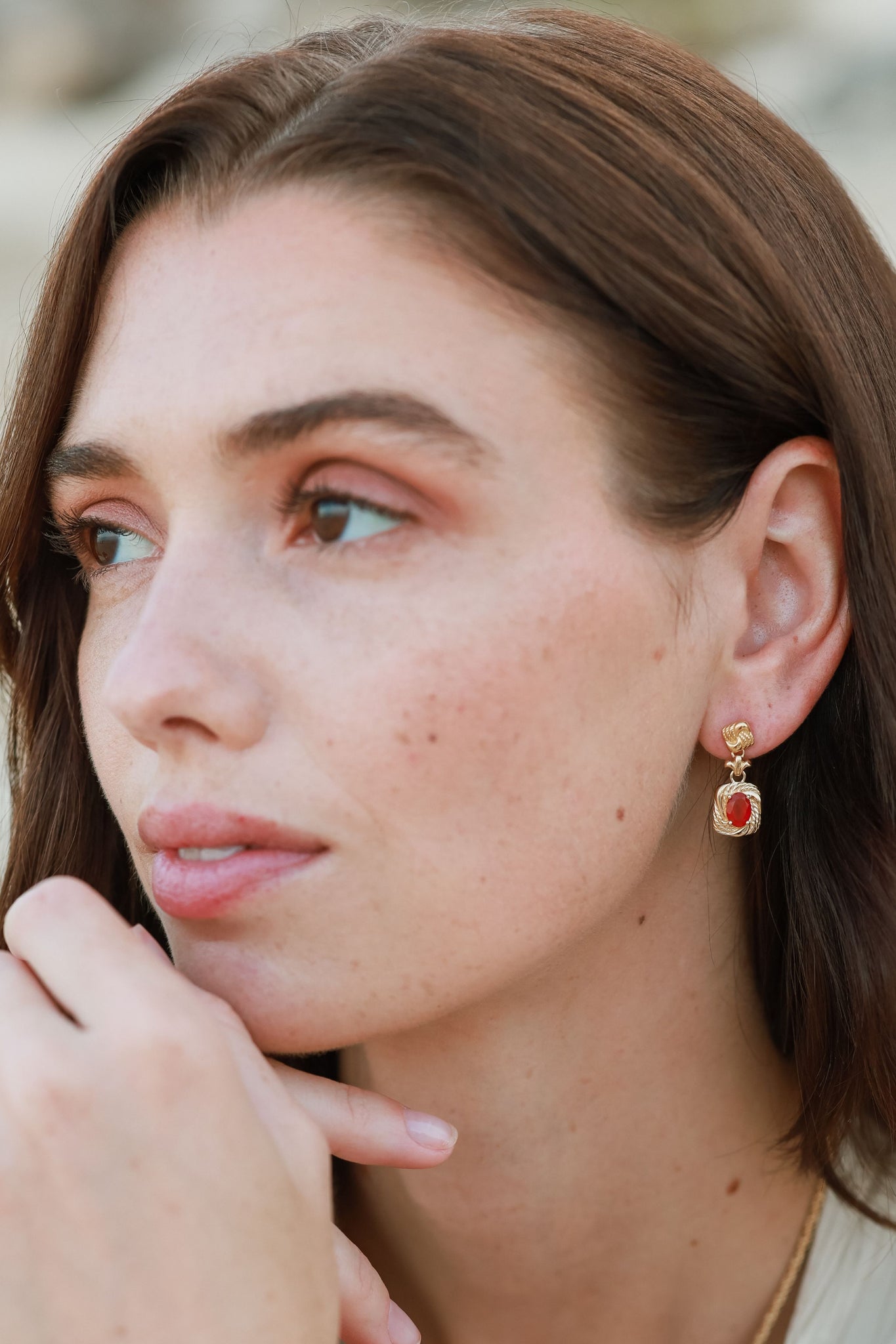 Scarlet Rope Stone Earring