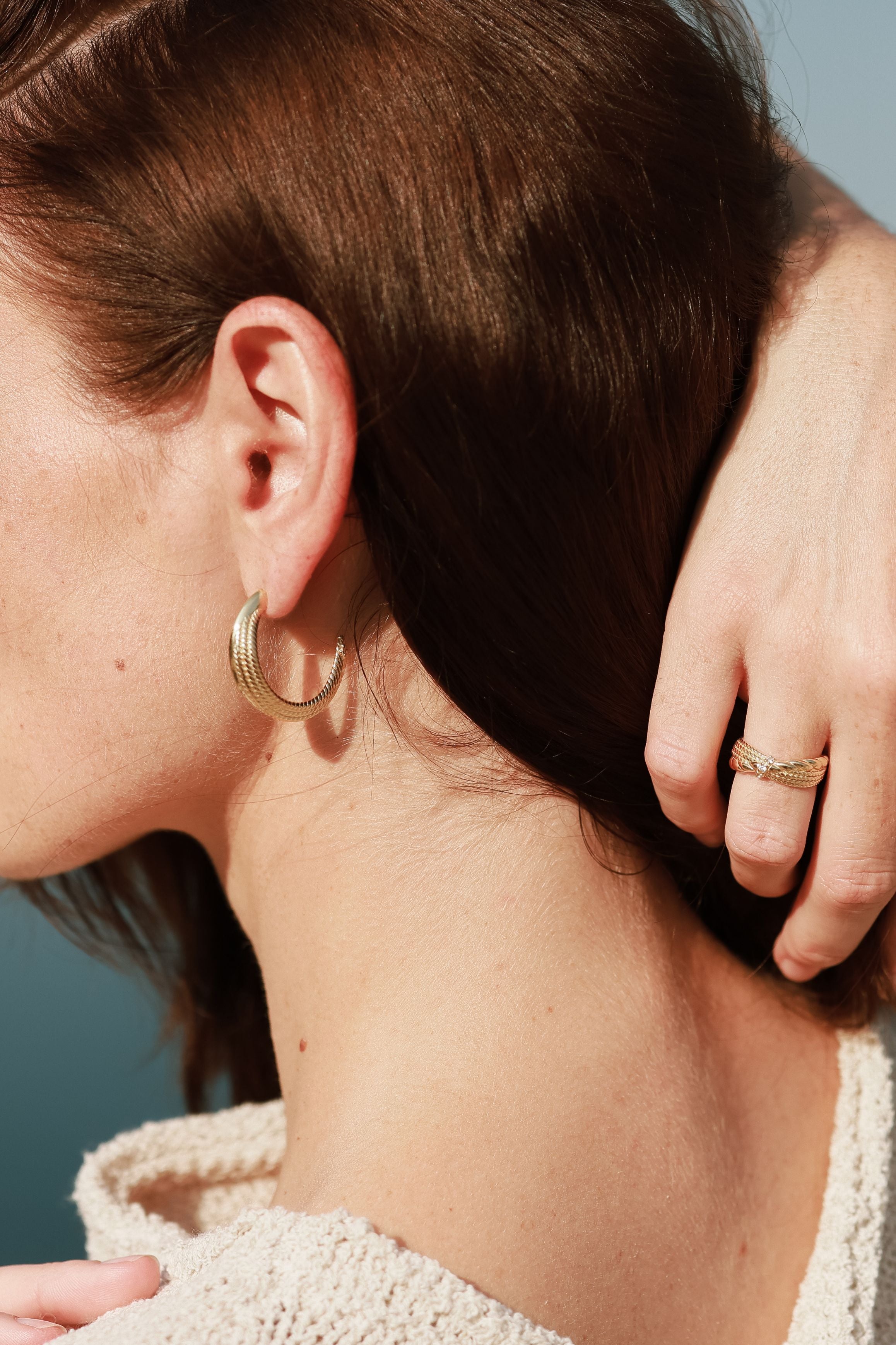 【HYERES LOR】22FW★ Remidi Rattan Hoop SV(Y) Earring M HYERES LOR】22FW☆ Remidi Rattan Hoop SV(Y) Earring M