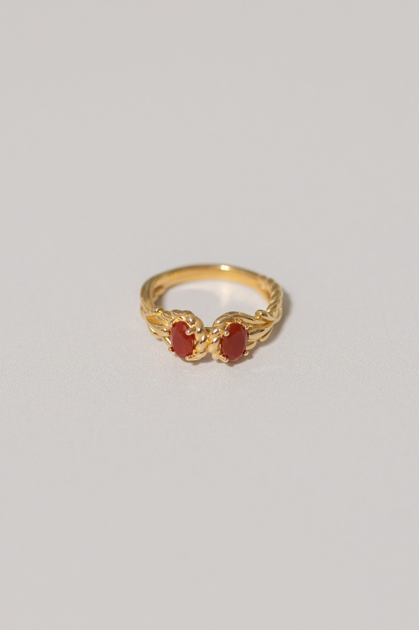 Scarlet Rope Double Stone Ring