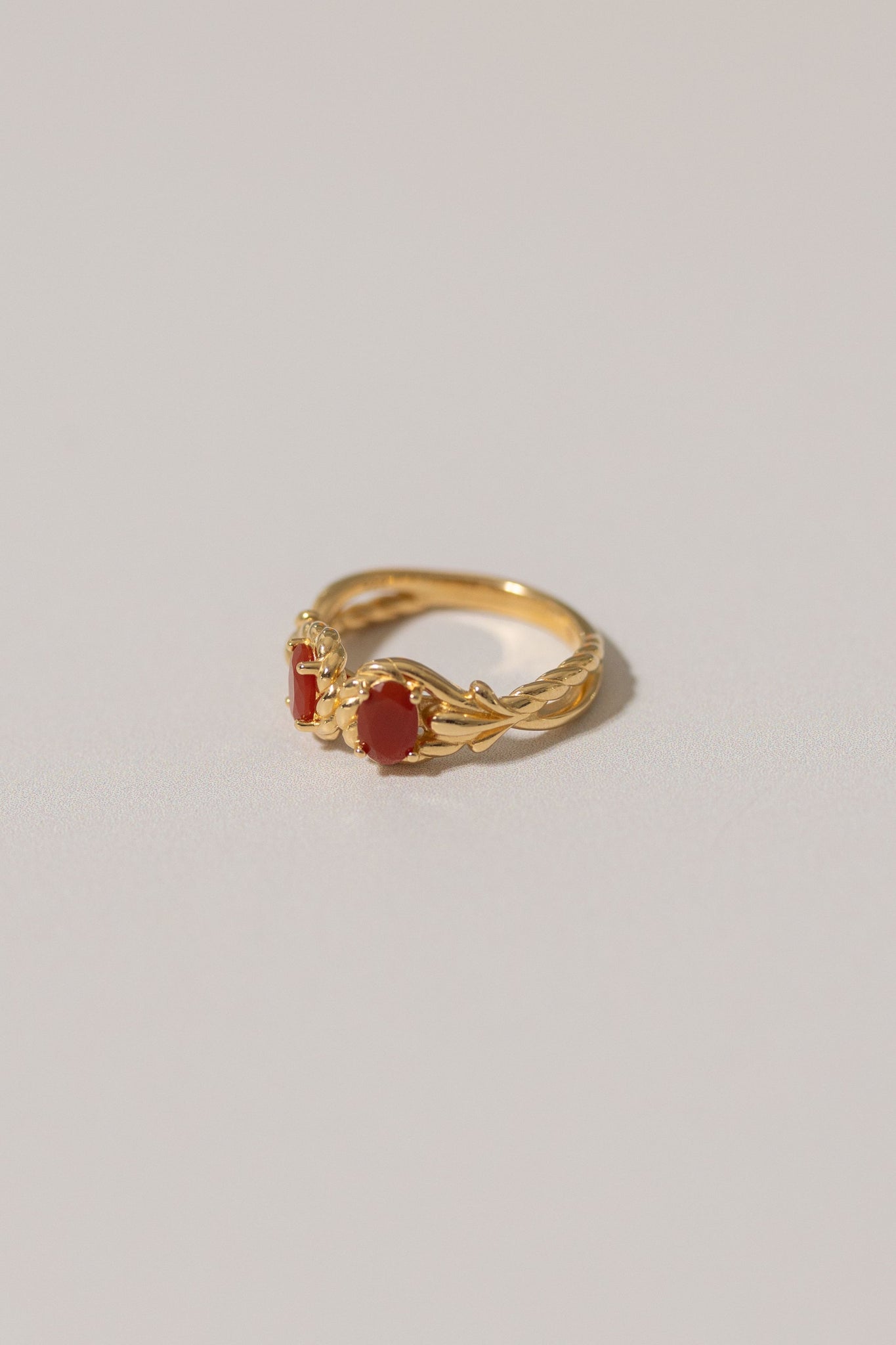 Scarlet Rope Double Stone Ring